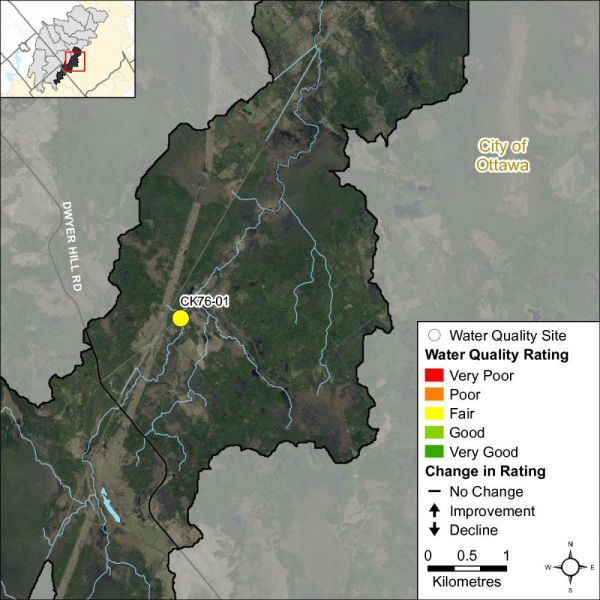 Figure 1 Water quality monitoring site in the Nichols Creek catchment 