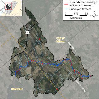 Figure XX Groundwater indicators observed in the Jock River Ashton - Dwyer Hill catchment