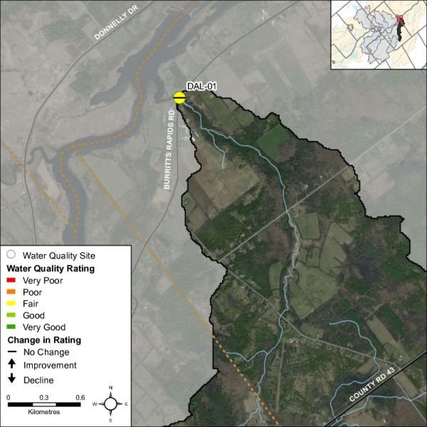 Figure 1 Water quality monitoring site on Dales Creek