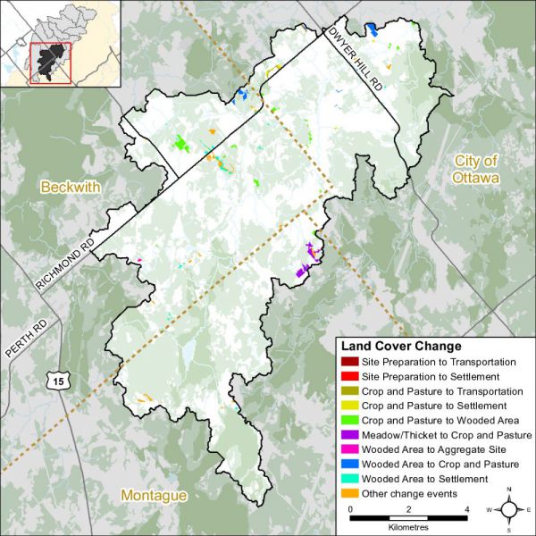 Figure xx Land cover change in the Kings Creek catchment (2014)