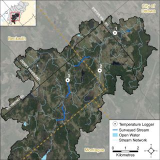 Figure XX Temperature logger locations in the Kings Creek catchment