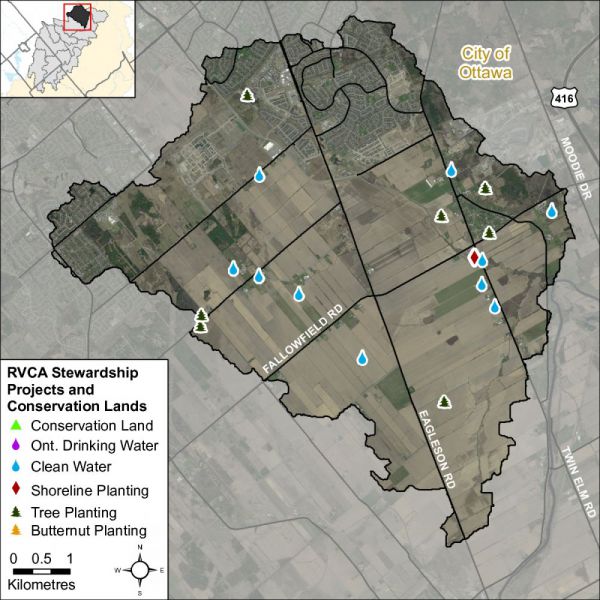 Figure xx Stewardship and potential restoration locations