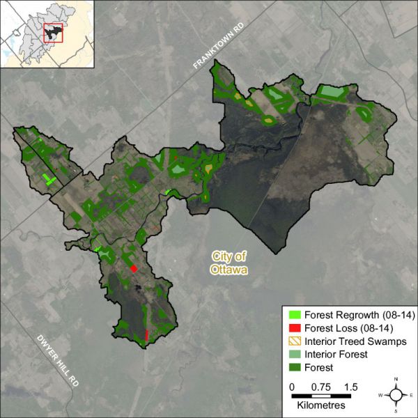 InteriorFigure xx Woodland cover and forest interior (2014)ForestJock-River---Richmond-Fen-001-001