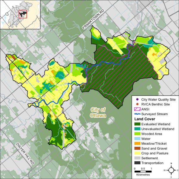 Figure 1 Land cover in the Jock River - Richmond Fen catchment