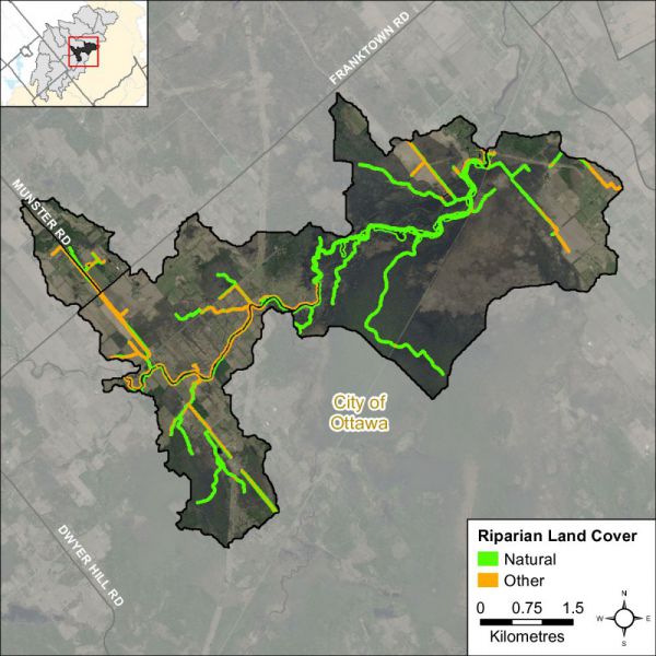 Figure xx Natural and other riparian land cover in the Richmond Fen catchment