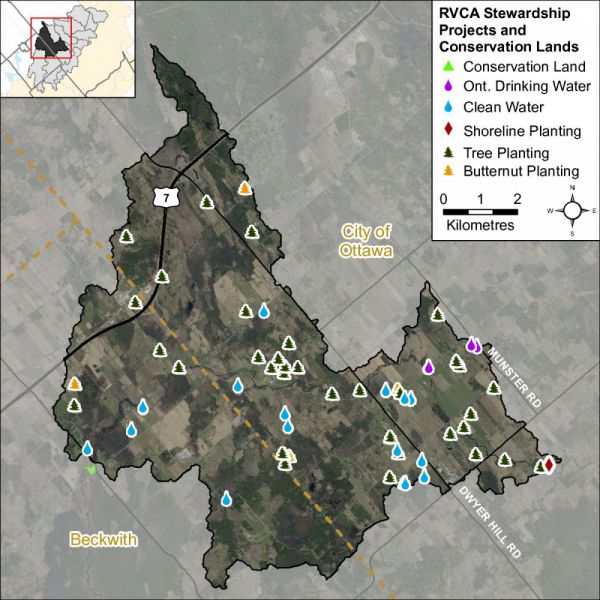 Figure xx Stewardship and potential restoration locations 