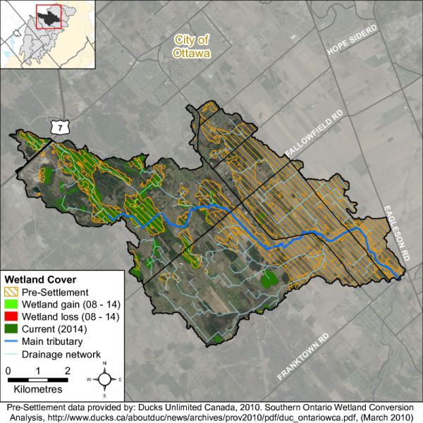 Figure xx Flowing Creek catchment wetland cover