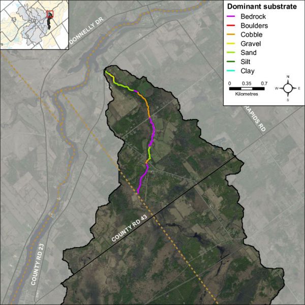 Figure 30 shows the dominant substrate type along Dales Creek.