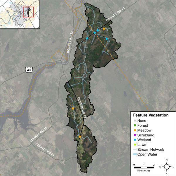 Figure 49 Headwater feature vegetation types in the Dales Creek catchment