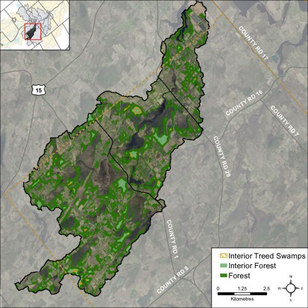 Figure 34 Woodland cover and forest interior (2014)