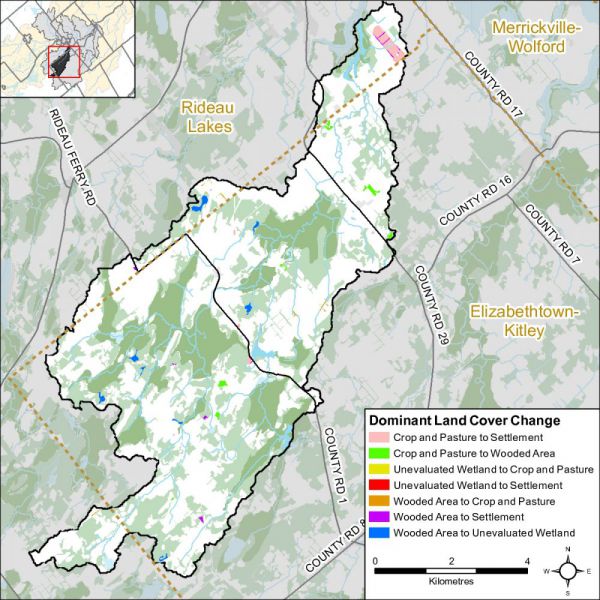 Figure xx Dominant land cover change in the Hutton Creek catchment (2014)