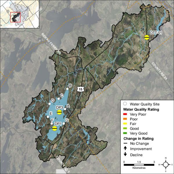 Figure 1 Water quality monitoring sites on Otter Lake and Creek