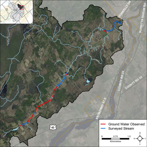 Figure 42 Groundwater indicators observed in the Rideau Creek catchment