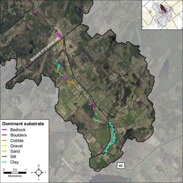 Figure 29 shows the dominant substrate type along Rosedale Creek.