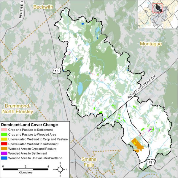 Figure xx Dominant land cover change in the Rosedale Creek catchment (2014)